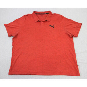 Puma Polo Men Size 2XL Red Logo Classic Collared Short Sleeve